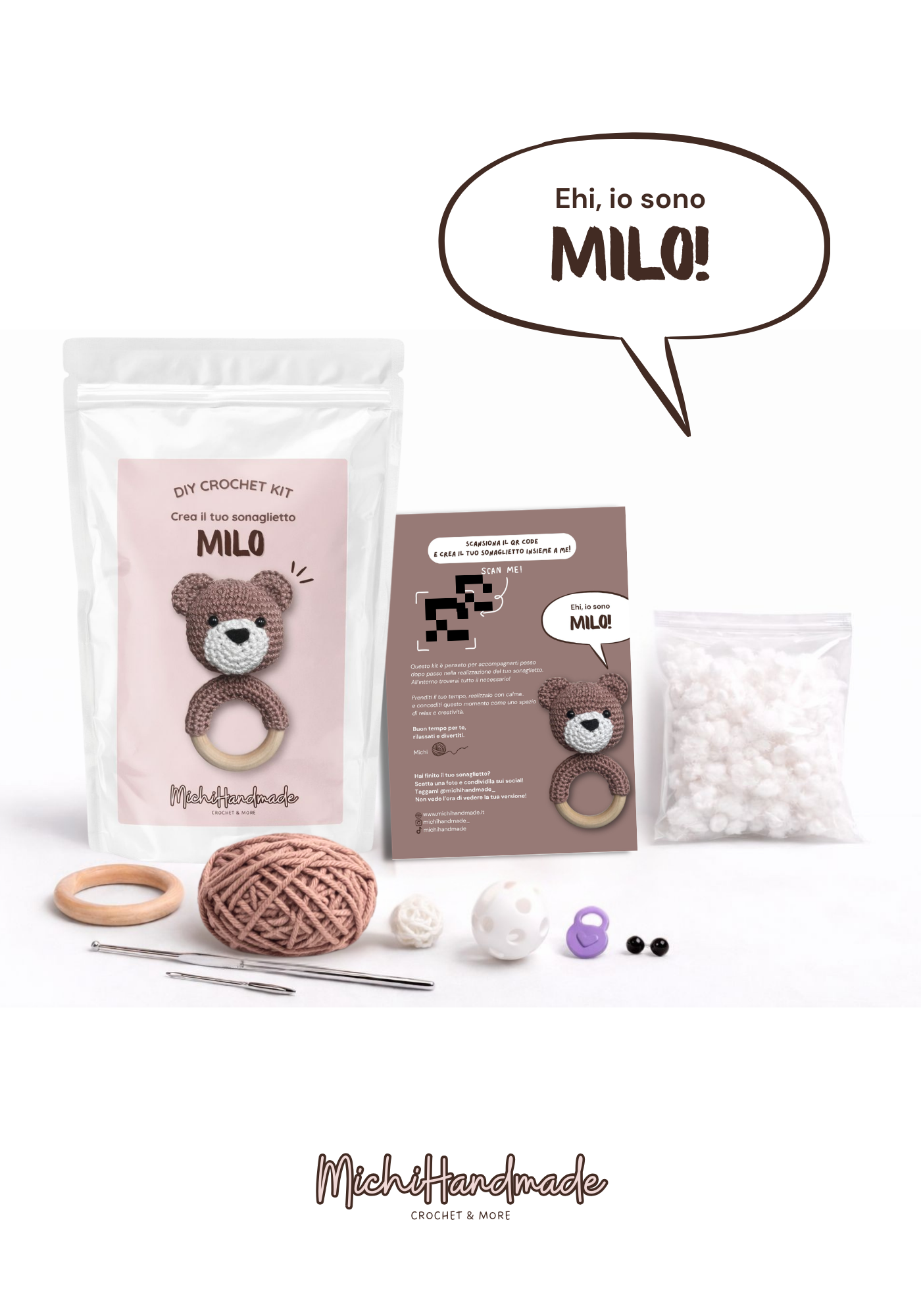 Kit Sonaglietto Orsetto - Materiali+Schema+Video