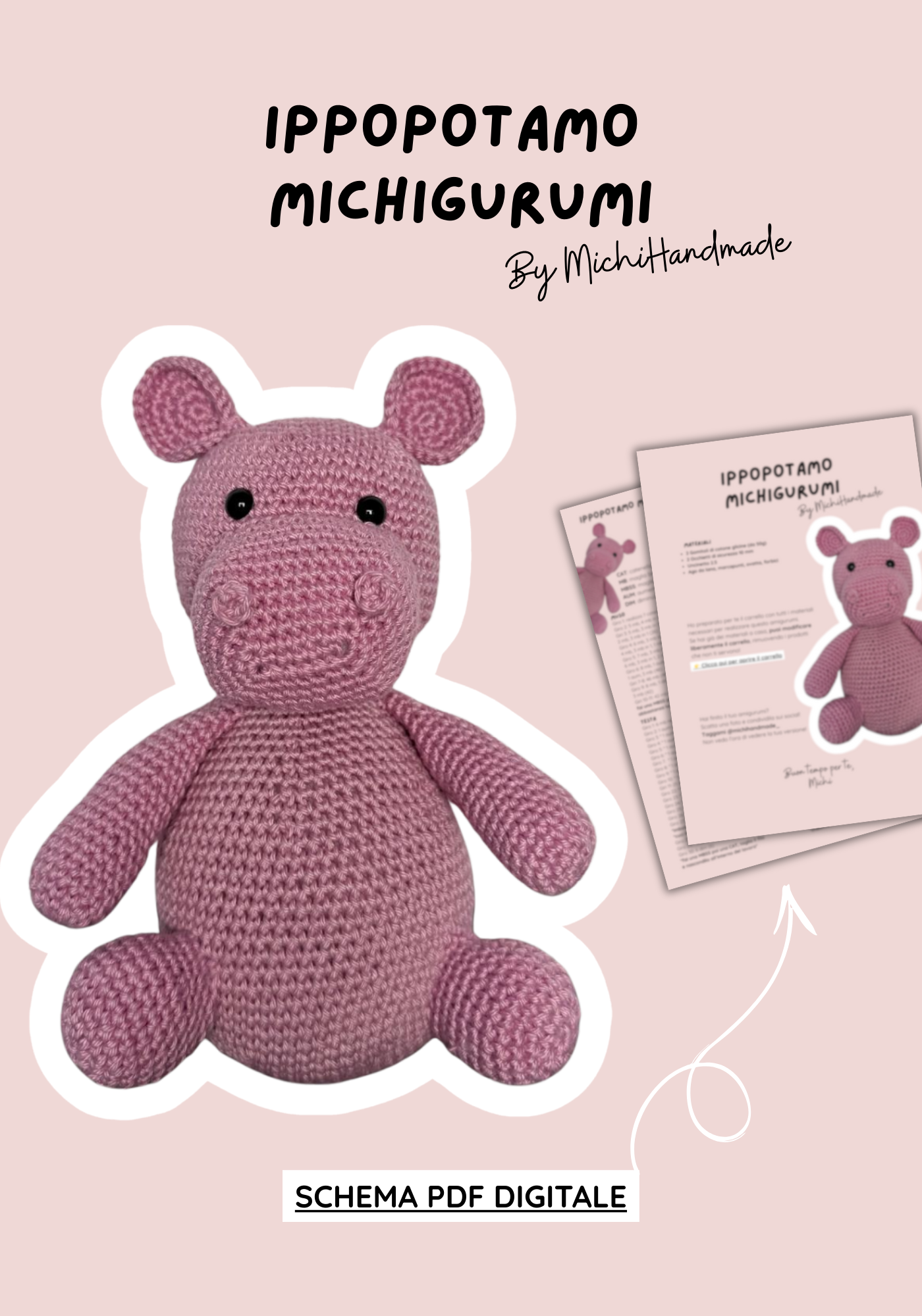 Schema Ippopotamo Amigurumi – PDF digitale
