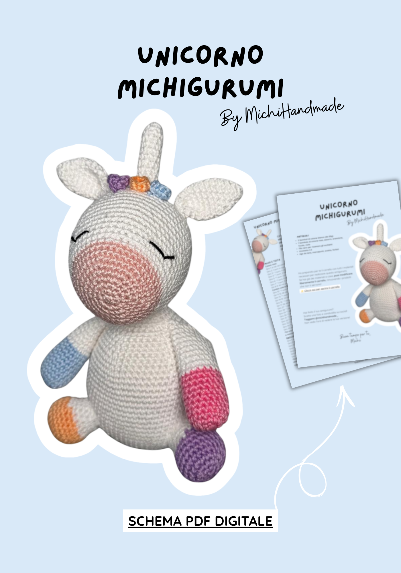 Schema Unicorno Amigurumi – PDF digitale